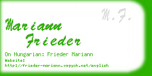 mariann frieder business card